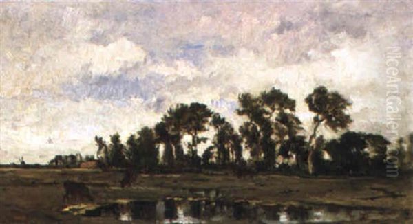 Vaches Au Paturage Oil Painting by Charles-Francois Daubigny