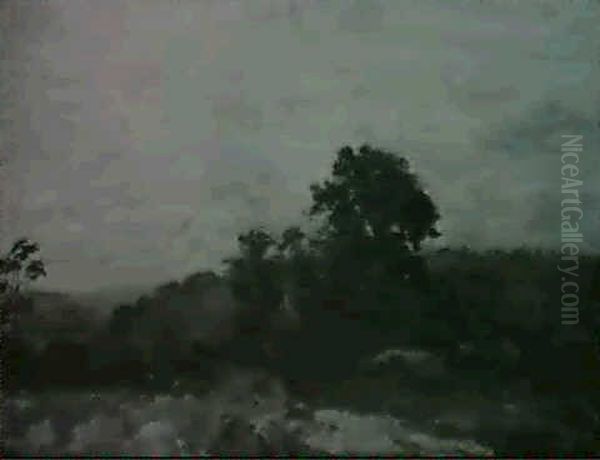 Les Environs De Fontainebleau Oil Painting by Charles-Francois Daubigny