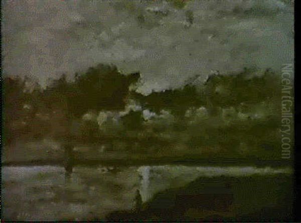 Pecheurs A L'embouchure De La Tamise Oil Painting by Charles-Francois Daubigny