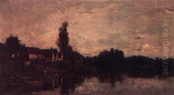 Bords De Seine, Triel Oil Painting by Charles-Francois Daubigny