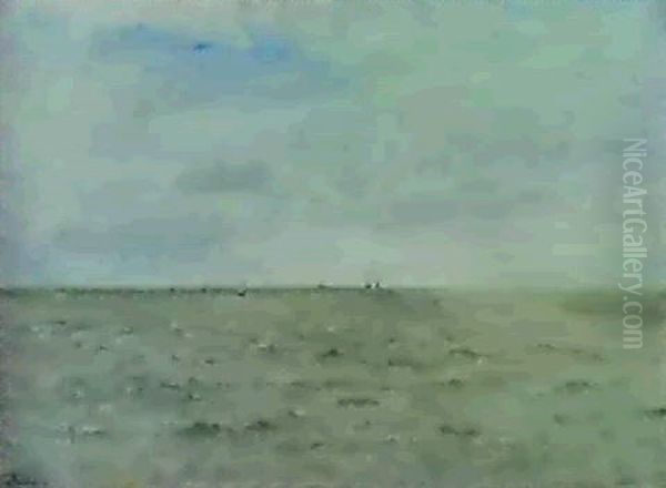 Voiliers Sur La Mer Oil Painting by Charles-Francois Daubigny