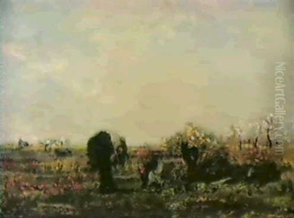 La Moisson Oil Painting by Charles-Francois Daubigny