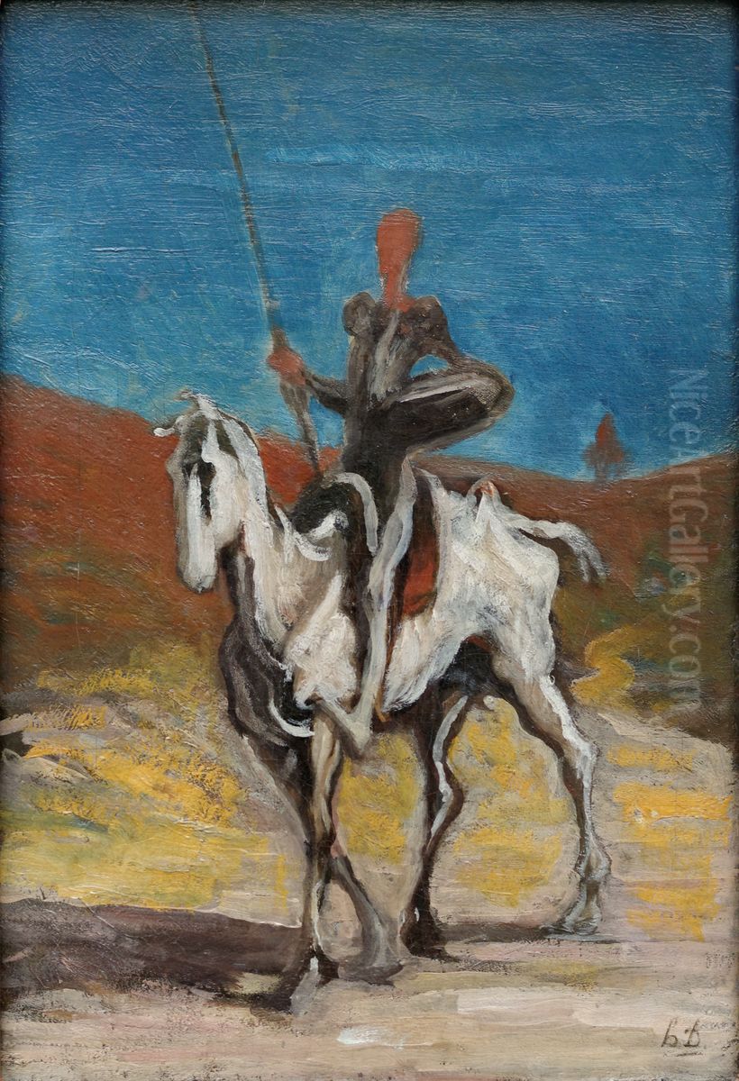 Don Quichotte Et Sancho Panza Oil Painting by Honore Daumier