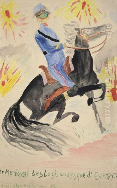 Le Marechal Des Logis Au Masque D'esperance Oil Painting by Guillaume Apollinaire