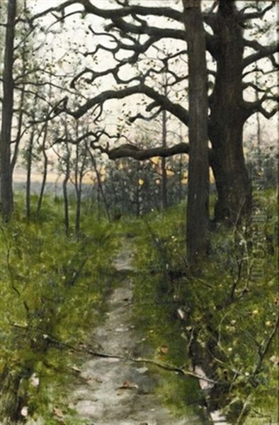 Abendliche Landschaft Mit Weg Oil Painting by Charles Daux