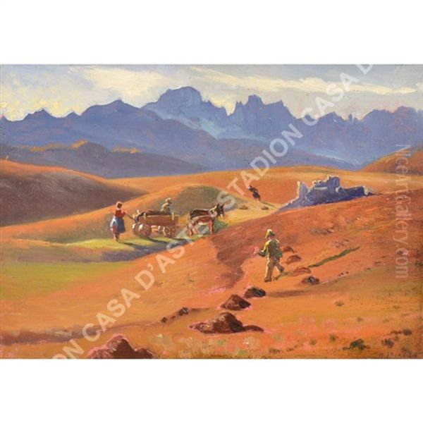 Lavoratori Nei Campi Oil Painting by Marco Davanzo