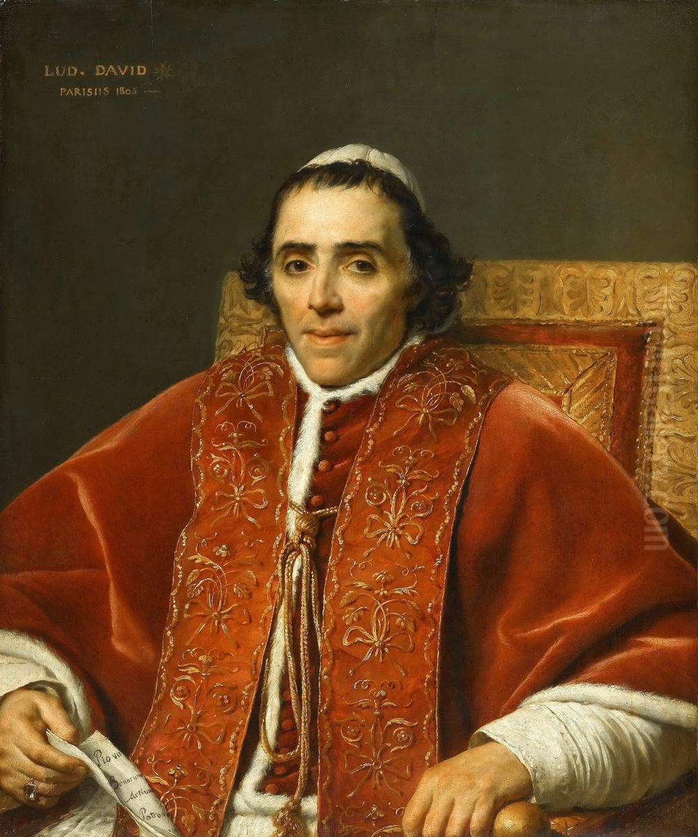 Portrait Du Pape Pie Vii Oil Painting by Jacques-Louis David