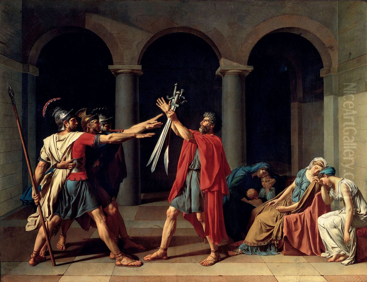 Le Serment Des Horaces Oil Painting by Jacques-Louis David