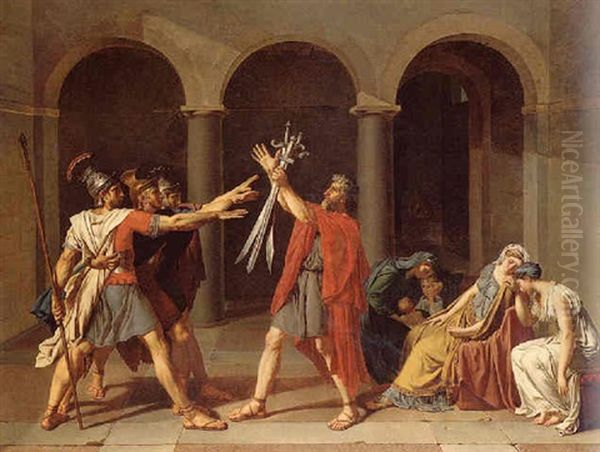 The Oath Of The Three Horatii Oil Painting by Jacques-Louis David