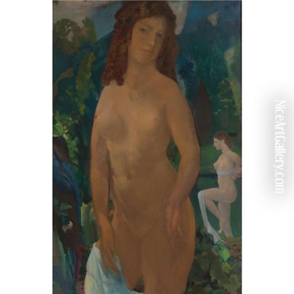 Eyelids Of The Sunset Oil Painting by Arthur B. Davies