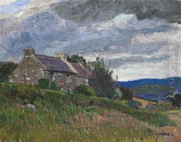 The Cobbler's Cottage, North Wales Oil Painting by David Davies