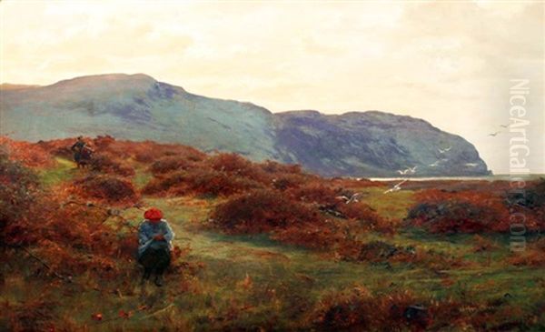 Picking Blackberries Oil Painting by James Hey Davies