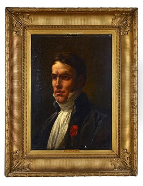 Portrait De Chauveau-lagarde En Tenue D'avocat A La Legion D'honneur, Epoque 1er Empire Oil Painting by Cesarine (nee Mirvault) Davin