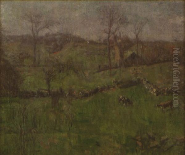 Spring Pastoral Oil Painting by Charles Harold Davis