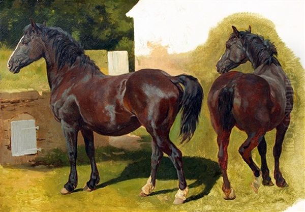 The Curfew Tolls The Knell Of Parting Day Oil Painting by Henry William Banks Davis, R.A.