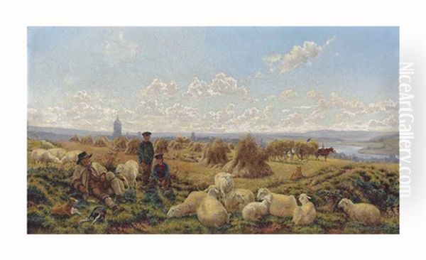 Harvest Rest, Boulogne Oil Painting by Henry William Banks Davis, R.A.