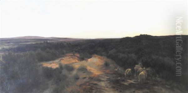 Sheep On The Welsh Hills Oil Painting by Henry William Banks Davis, R.A.