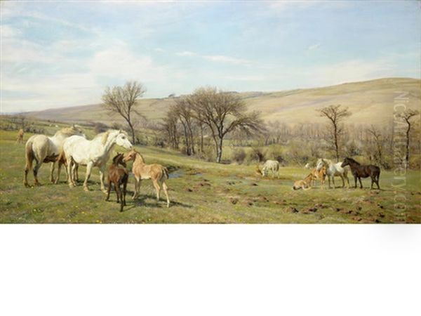 Spring Time Oil Painting by Henry William Banks Davis, R.A.