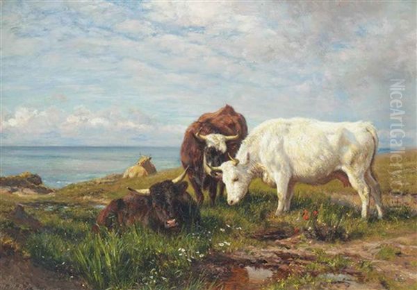 Along The Cliff-tops Oil Painting by Henry William Banks Davis, R.A.