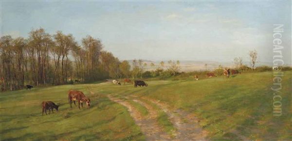 April Sunshine Oil Painting by Henry William Banks Davis, R.A.