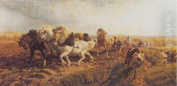 Spring Ploughing-artois Oil Painting by Henry William Banks Davis, R.A.