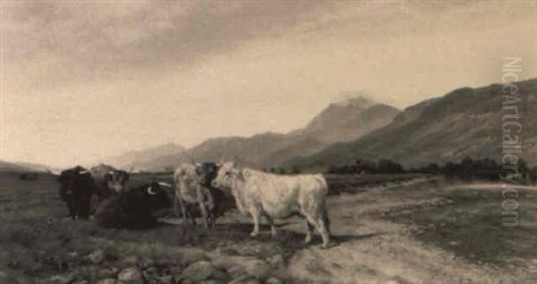 An Autumn Afternoon, Ben Slioch, N.b. Oil Painting by Henry William Banks Davis, R.A.