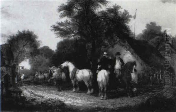 The Horse Fair Oil Painting by Henry William Banks Davis, R.A.