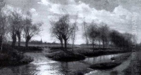 Twilight Oil Painting by Henry William Banks Davis, R.A.