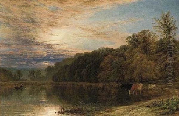 Pool In Sutton Park, Near Birmingham Oil Painting by Henry Dawson