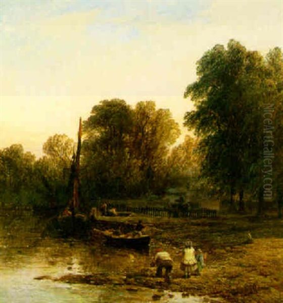 Along The Shore Oil Painting by Henry Thomas Dawson