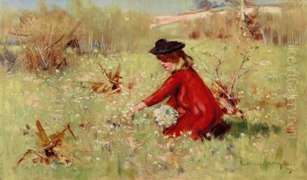 Picking A Posy Oil Painting by Dawson Dawson-Watson