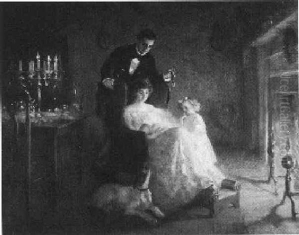 Home Is Where The Hearth Is Oil Painting by James Francis Day