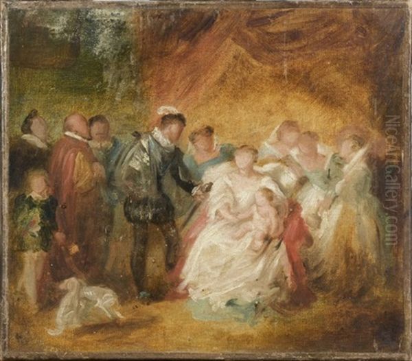 La Naissance De Louis Xiii Oil Painting by Caroline-Louise-Emma De Bay