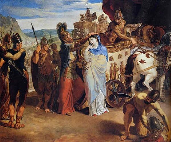 L'addio Tra Abradata E Pantea Oil Painting by Jean Antoine Julien de Parme