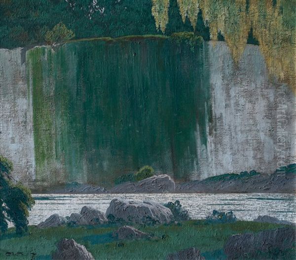 Barranco Oil Painting by Carlos Maria De Santiago