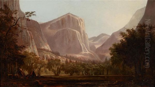 Yosemite Encampment Oil Painting by Edwin Deakin