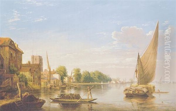 View Of Chelsea From The River Oil Painting by Charles Deane