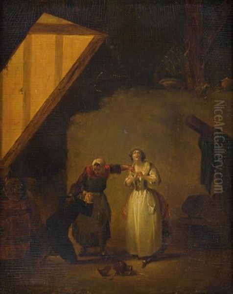 La Cruche Cassee Oil Painting by Philibert-Louis Debucourt