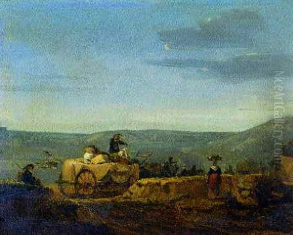 Les Amoureux En Voyage Oil Painting by Philibert-Louis Debucourt