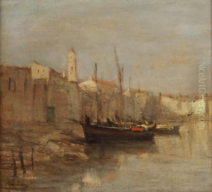 Am Ufer Eines Flusses Oil Painting by Louis Appian