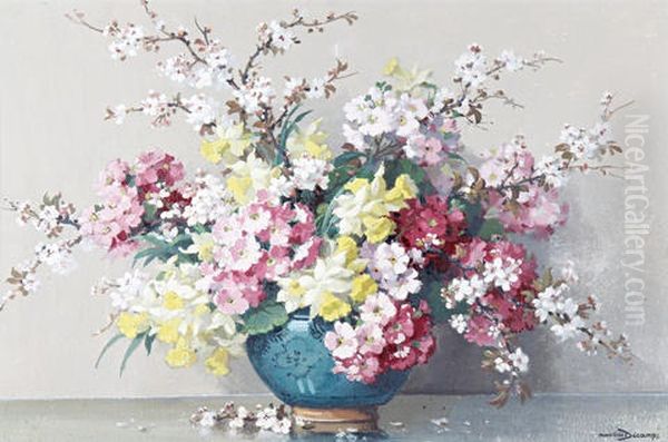 Still Life Of Spring Flowers Oil Painting by Maurice Alfred Decamps