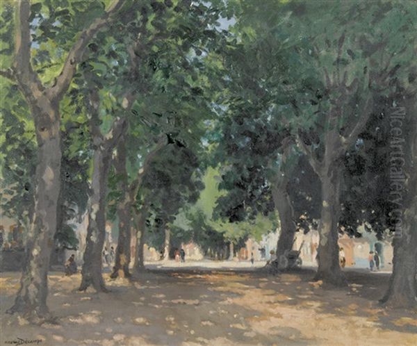 Sommerliche Allee Oil Painting by Maurice Alfred Decamps