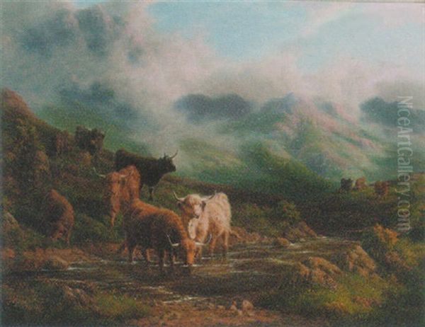 Villefranche Oil Painting by Maurice Alfred Decamps