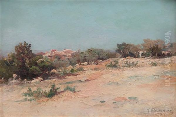 Paysage Provencal Oil Painting by Theophile-Henry Decanis