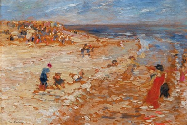 Na Plazi - Francie Oil Painting by Jan Dedina