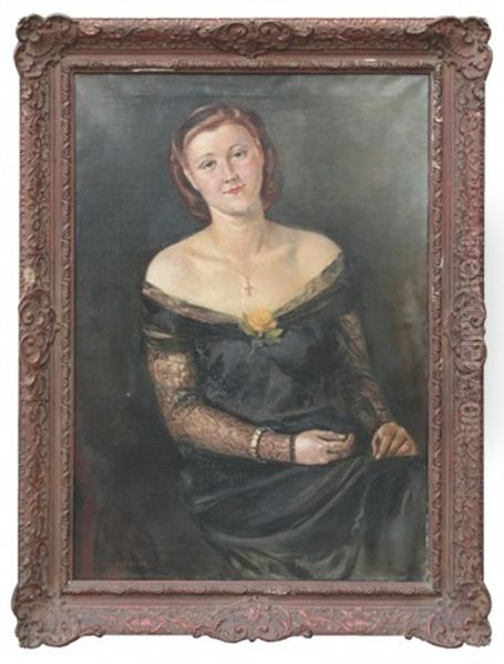 Portret Divky Oil Painting by Jan Dedina