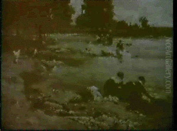 Les Bords Du Loing Oil Painting by Alexandre Defaux