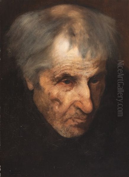 Bildnis Eines Alten Mannes Oil Painting by Franz Von Defregger