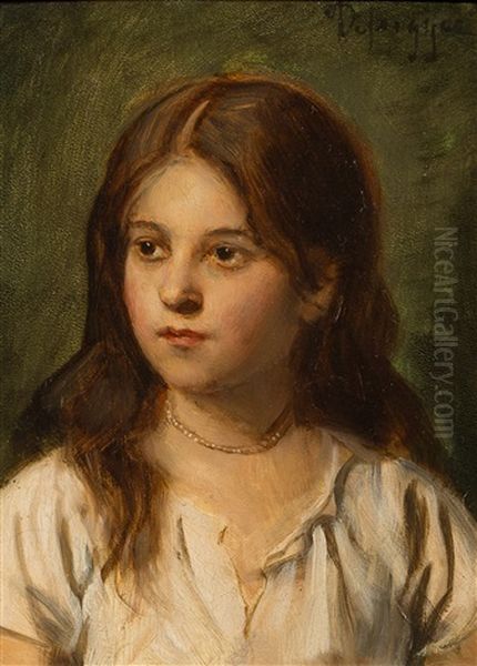 Brustbildnis Einer Tirolerin Oil Painting by Franz Von Defregger