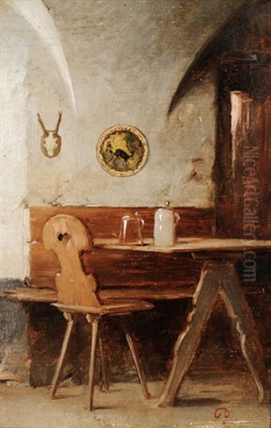 Bayrische Stube Oil Painting by Franz Von Defregger